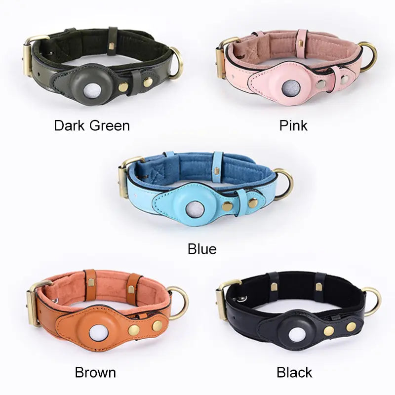 Leather Anti Lost Dog Collar