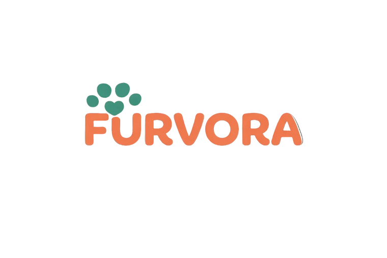 Furvora logo with green paw prints and orange text on a clear background
