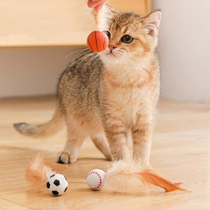 Cat Toy Feather Ball